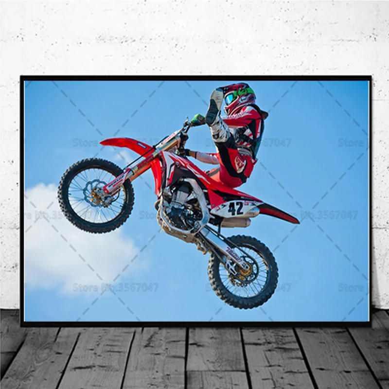 Description Picture 6 of itemFreestyle Moto Cross Racing Poster Motocross Canvas Painting Posters and Prints Wall Art for Living Room Home Decor No Frame