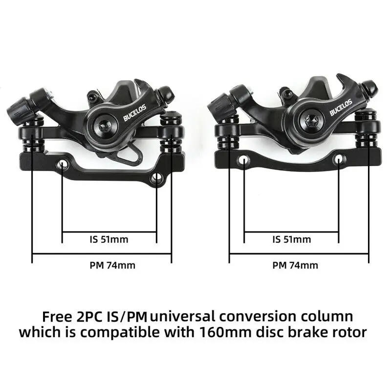 Description Picture 2 of itemBUCKLOS Bicycle Disc Brake Caliper 160mm Front/Rear Line Pulling  Disc Brake Aluminum Alloy Mechanical Brakes Calipers MTB Part