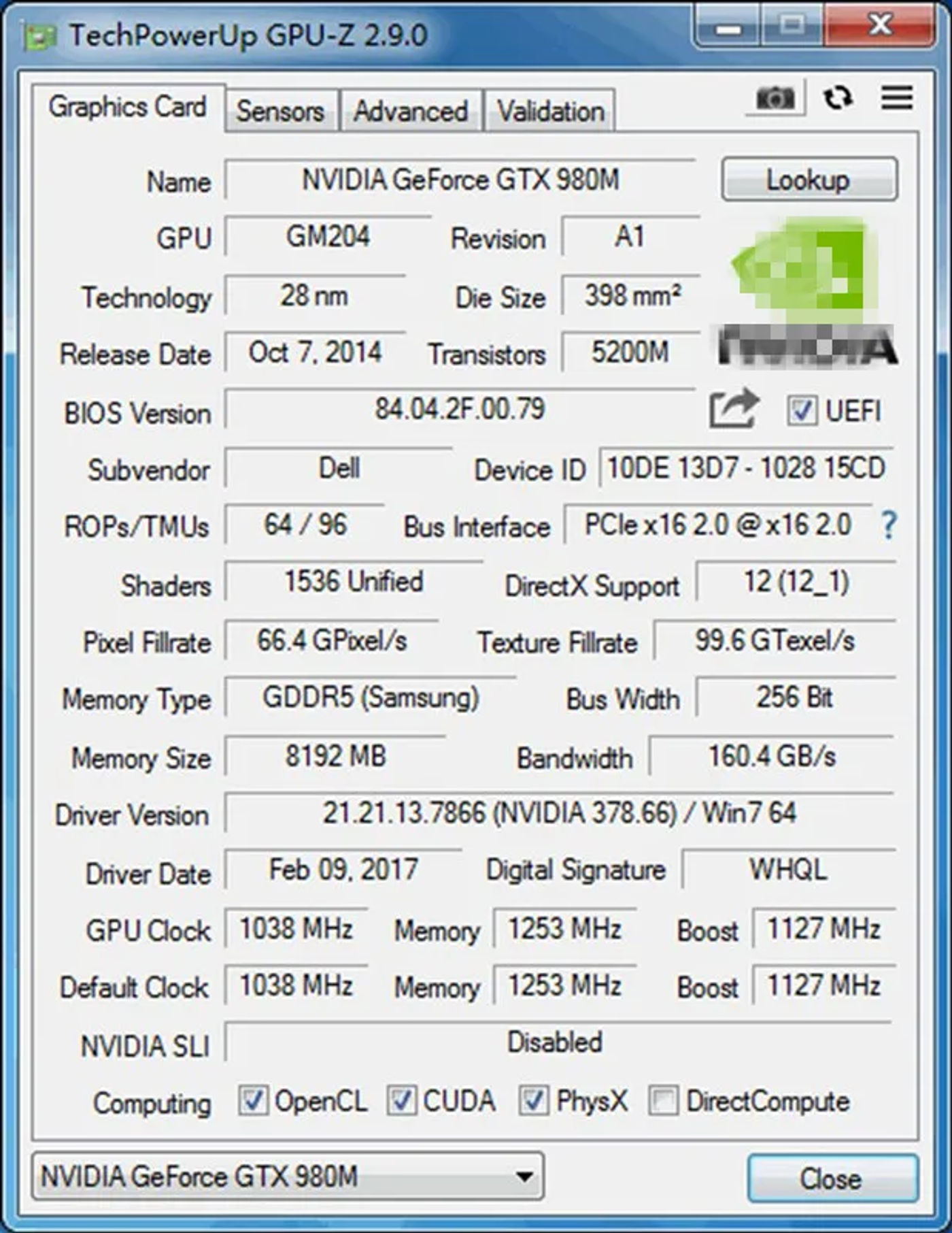 Description Picture 3 of itemGTX980M GTX 980M N16E-GX-A1 Video Vga Graphic Card for Laptop MSI GT60 GT70 GT72 DELL M15X M17X M18X Clevo P150HM P150EM P170EM