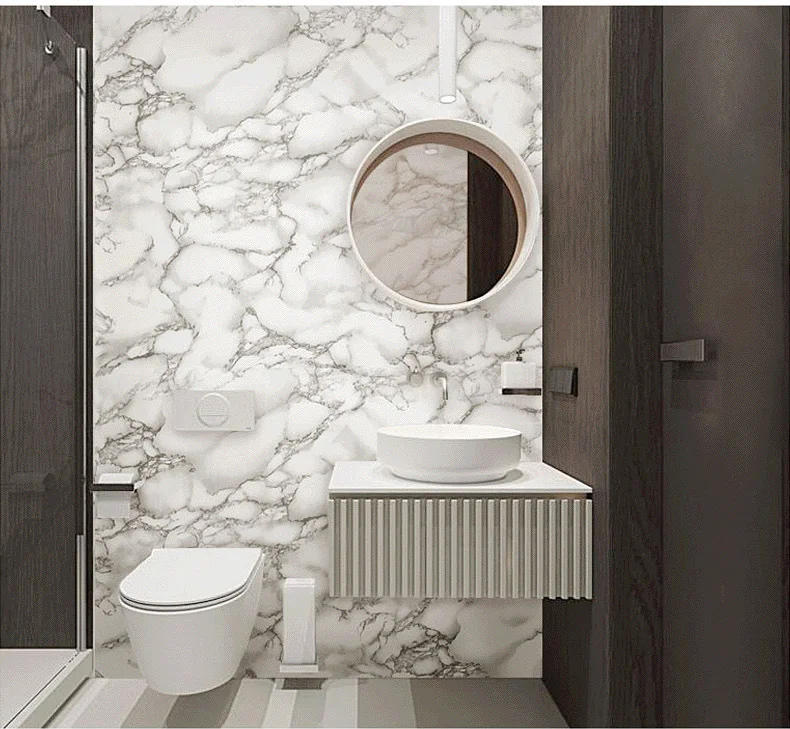 Description Picture 5 of itemMarble Vinyl Film DIY Self Adhesive Wallpapers Bathroom Kitchen Cupboard Countertops Contact Paper PVC Waterproof Wall Stickers