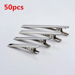 50pcs/lot Metal Crocodile Clips Cable Lead Testing Metal Alligator Clips Clamps Hair Clips Hairpins 35mm-75mm