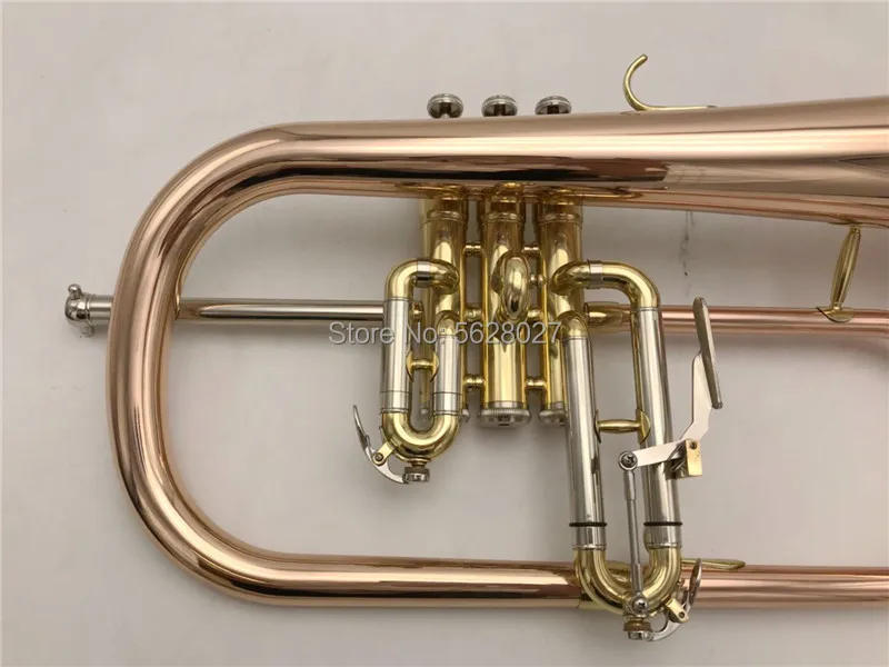 Description Picture 3 of itemNew Bb Flugelhorn Gold Phosphorus & Copper Flugelhorn Musical Instruments with Case Mouthpiece