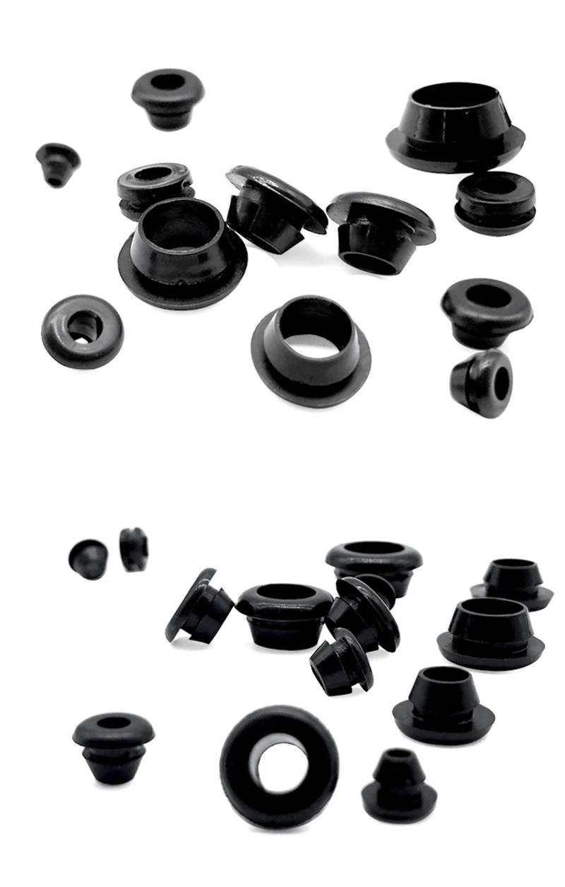 Description Picture 3 of item100pcs Single-sided Rubber Wire Grommet Gasket 3mm Inner Dia Electric box inlet outlet Seal ring Dust plug cover cable protector
