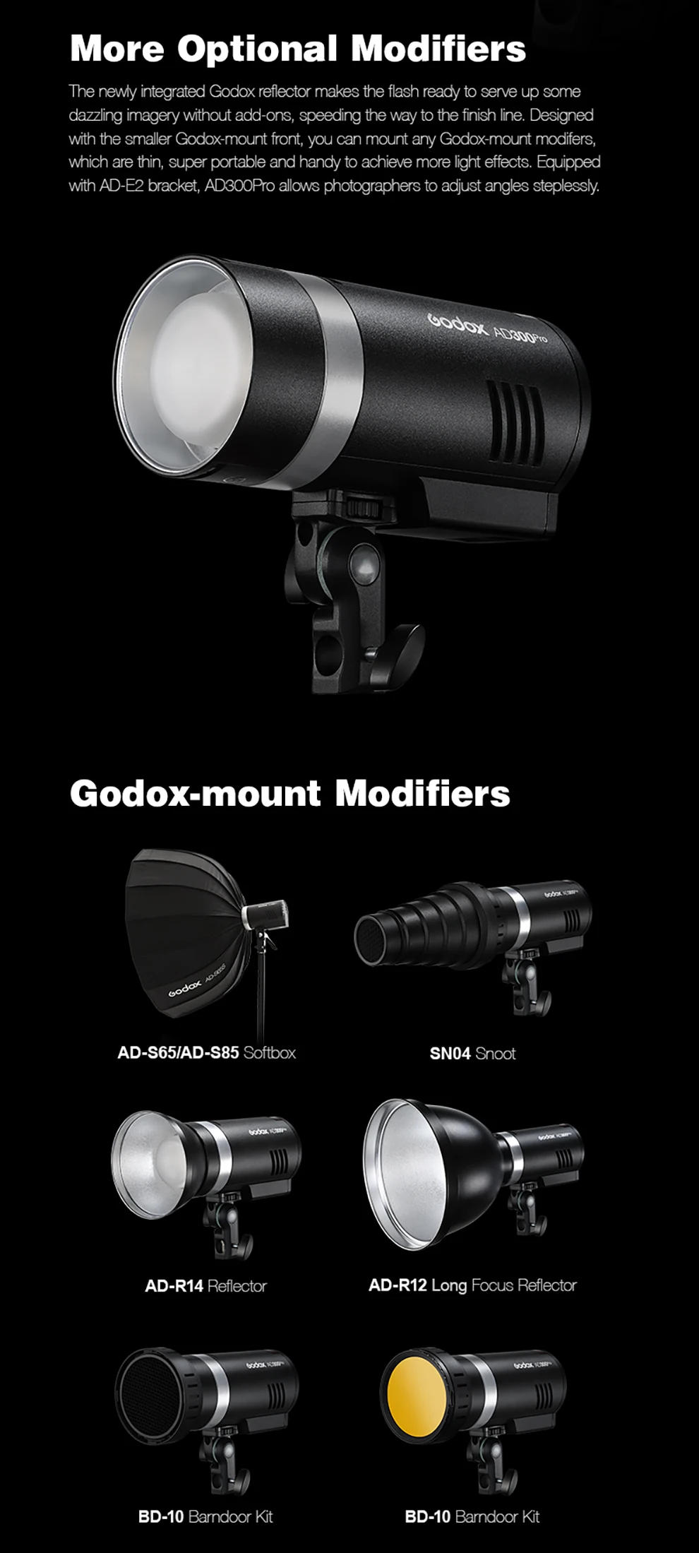 Description Picture 5 of itemGodox 300W AD300Pro Outdoor Flash Light 2.4G 1/8000 TTL HSS Built-in Battery Godox Mount Flash for Iconic Brand Nikon Iconic Brand Fuji Olympus