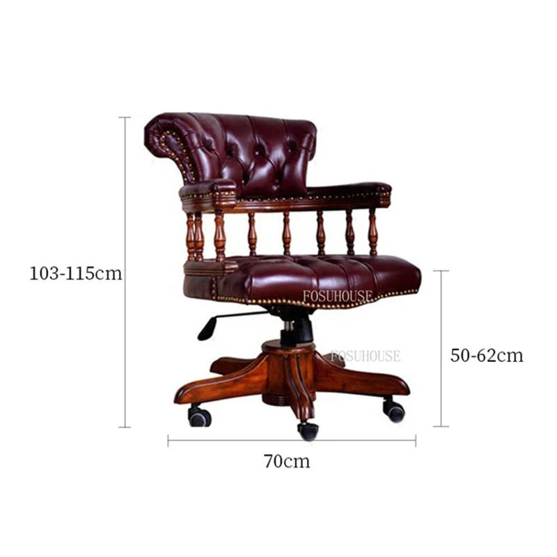 Description Picture 4 of itemAmerican Solid Wood Office Chairs Modern Office Furniture Lift Swivel Backrest game Armchair Home Comfortable Computer Chair