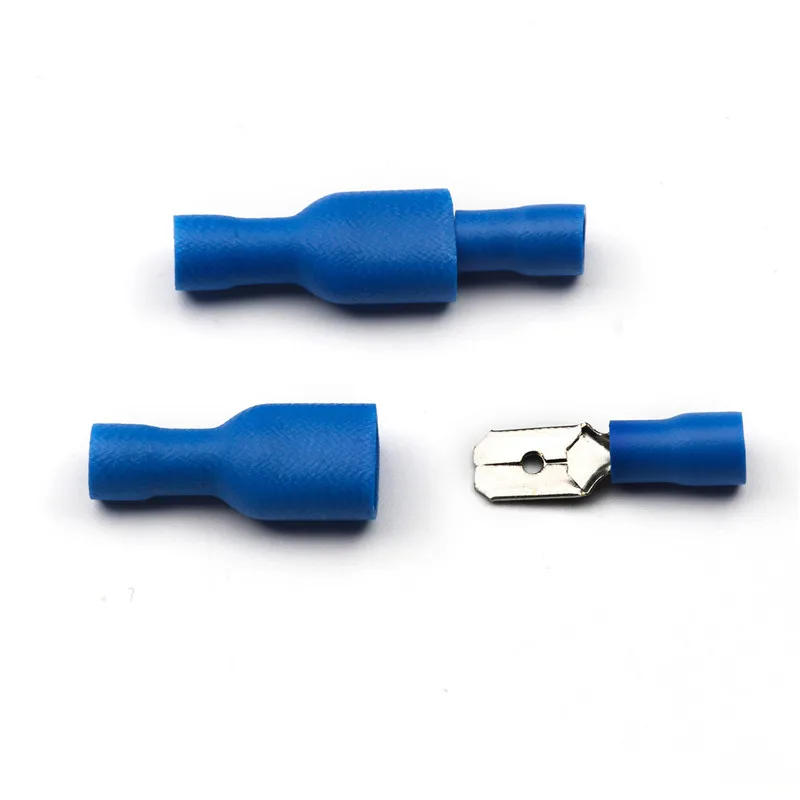 Description Picture 5 of item100PCS Insulated Female&Male Crimp Spade Terminals Butt Splice 6.3mm Electrical Wire Cable Connectors Wiring Cable Plug
