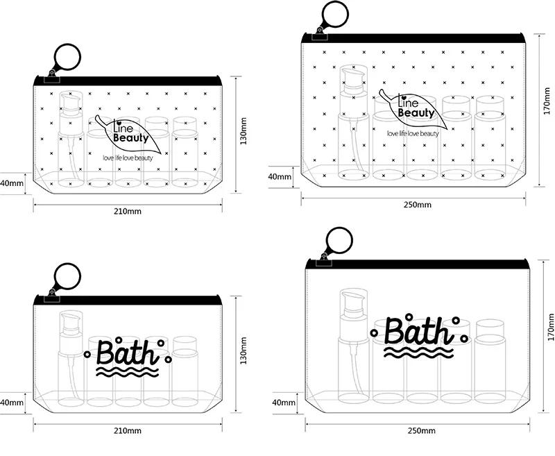 Description Picture 2 of itemFashion Women Transparent Cosmetic Bag Large Clear PVC Makeup Bag Case Waterproof Travel Toiletry Organizer Storage Wash Pouch
