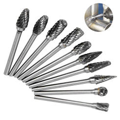10 Types Tungsten Carbide Head Rotary File Tool Point Burr Grinder Abrasive Tools Drill Die Milling Carving Bit Double Cut Tools