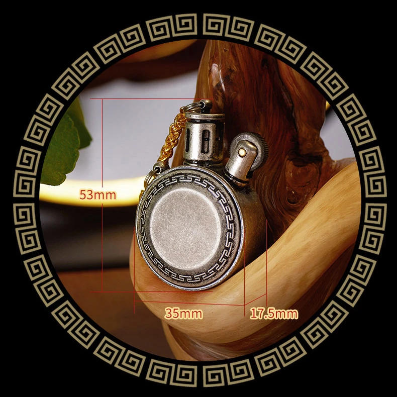 Description Picture 6 of itemRetro Pocket Watch Kerosene Lighter Mini Portable Gasoline Lighters Classic Vintage Oil  Round Metal Unusual  Men's Gift