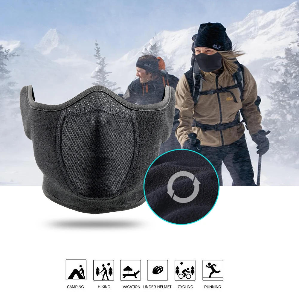 Description Picture 3 of itemCold Weather Neck Warmer Ear Cover Fleece Thermal Scarf Mask Face Bandana Skiing Cycling Sport Snowboard Hiking Men Women Winter