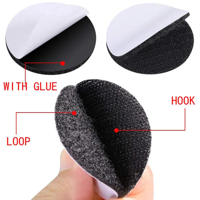 Description Picture 2 of item30/5pai 60mm Strong Self Adhesive Hook and Loop Fastener Tape Sticky Dots Cinta Adhesiva Ropa Belcro Adhesivo with Glue for DIY