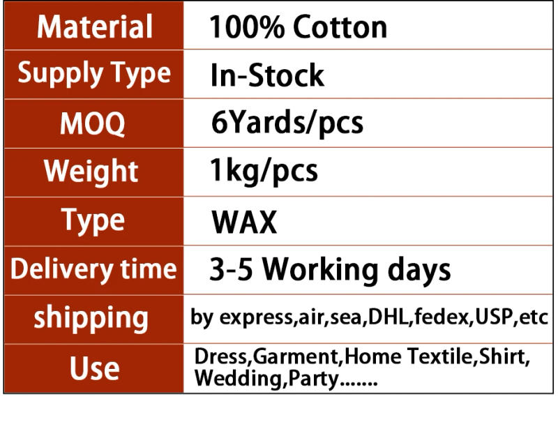 Description Picture 3 of itemNewest Ghana African Golden Wax Fabric Real Wax Fabric 100% Cotton Soft Women Dress Material Ankara Wax Kente Gold Print Pagne