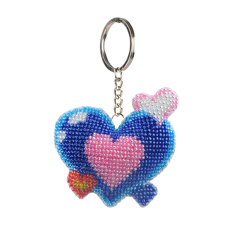 Description Picture 4 of itemDIY Bead Cross Stitch Keychain Printed Bead Embroidery Needlework Key Ring Kit for Women Bag Pendant Beadwork Handmade Craft