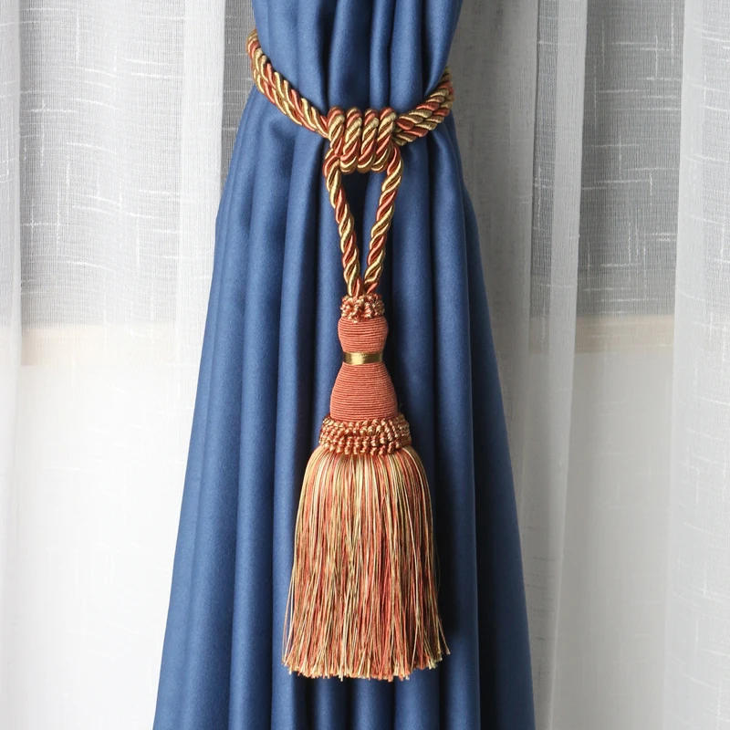 Description Picture 5 of item2Pcs Tassels Curtain Tieback Home Decoration Curtains Holder Buckle Rope Gold Hanging Balls Decor Living room Accessories