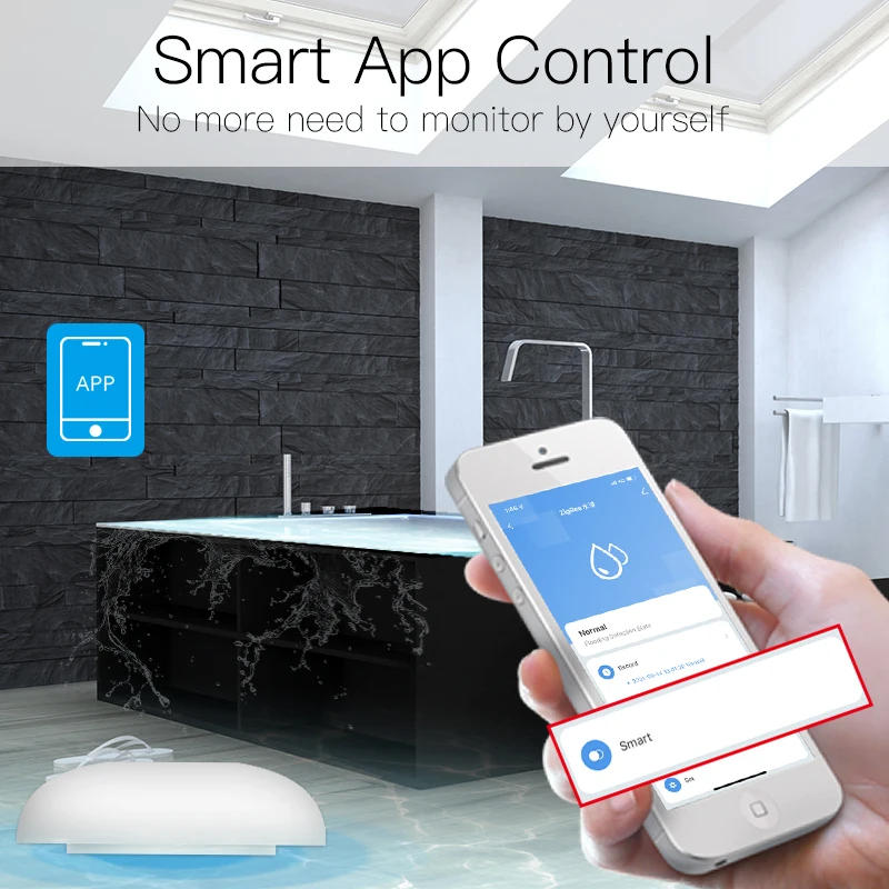 Description Picture 6 of itemZigBee Flood Sensor Water Leakage Detector Water Tank Full Alert Overflow Security Alarm System Tuya Smart App Remote Control