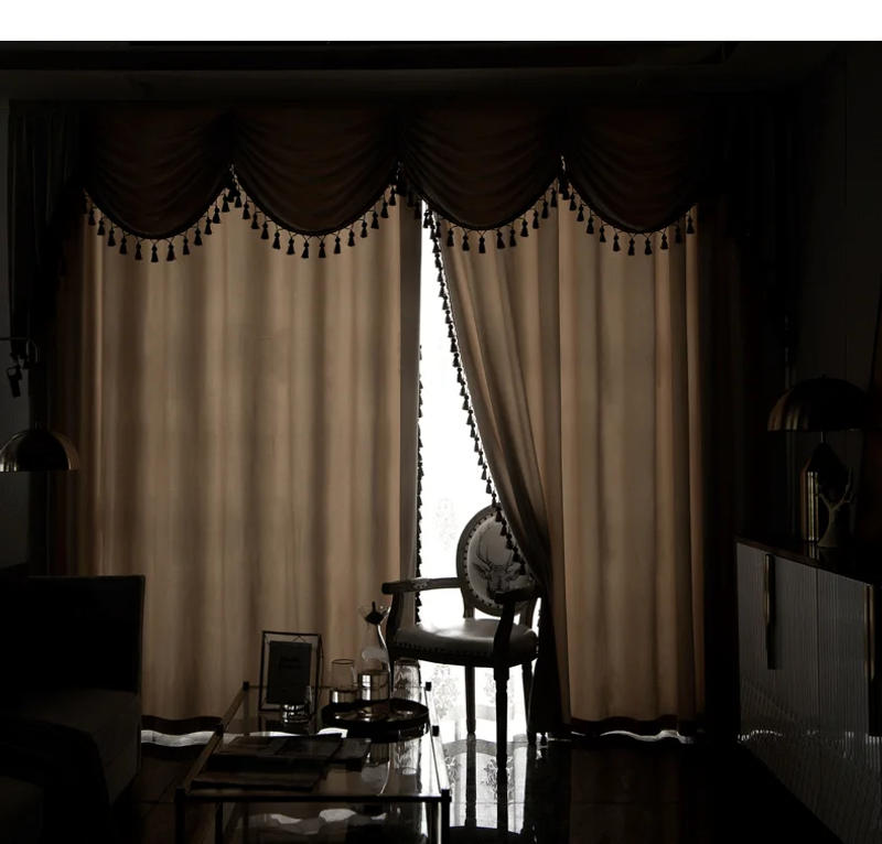 Description Picture 5 of itemLuxury European Style Curtains for Living Room Bedroom Velvet Valance Window Curtains High Shading Drapes Custom Solid Color