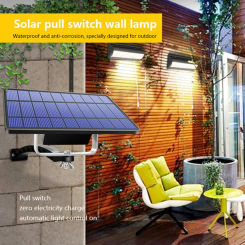 LED Solar Pendant Lights Auto On Off Solar Lamp Indoor Outdoor For Room Porch Balcony With Pull Switch And 3m Line Chandelier