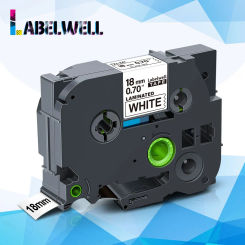 Labelwell Printer Ribbon 241 compatible for 18mm 241 Laminated label tape Black on White Label Cartridge for Label Maker
