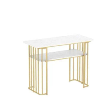 Iron double deck manicure table and chair gold manicure table