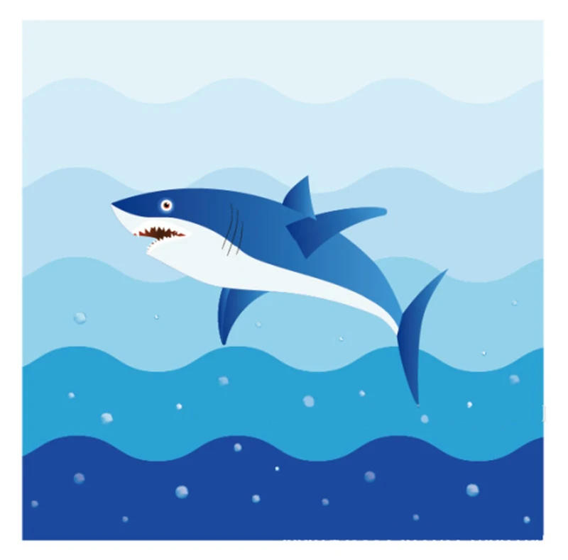 Description Picture 6 of itemCartoon Shark Theme Party Disposable Tableware Set Paper Plates Cups Napkin Baby Shower Children Birthday Party Decor Supplies