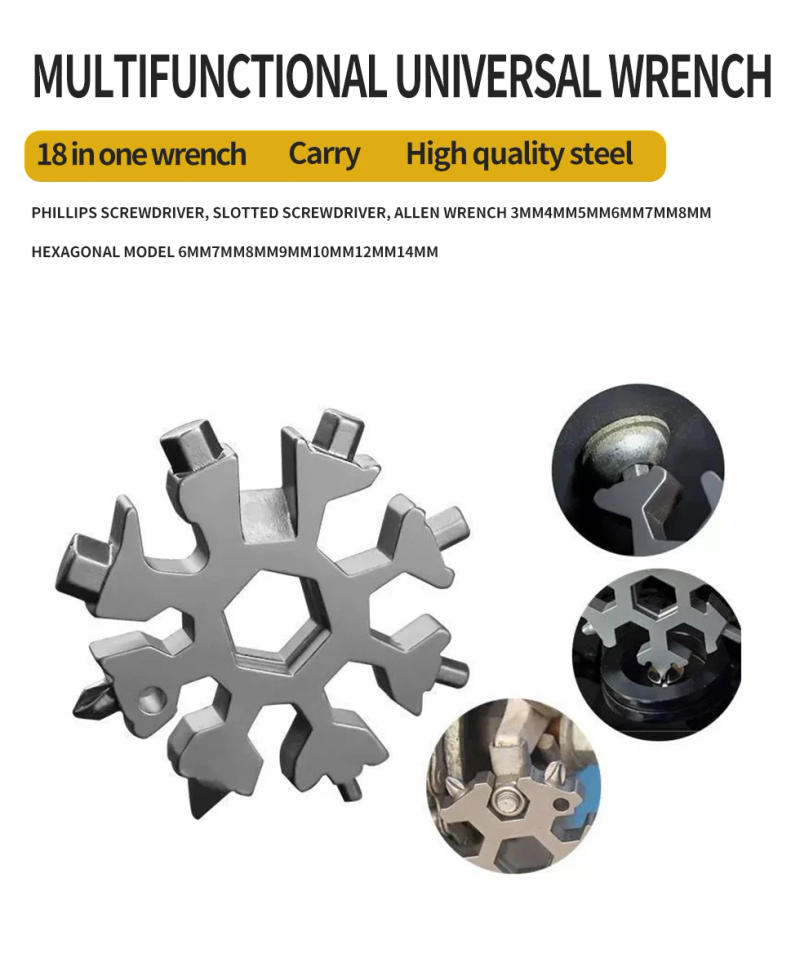 Description Picture 2 of itemHex wrench Multifunctional snow wrench multi-purpose universal tool portable and portable hexagonal carbon steel plate hand