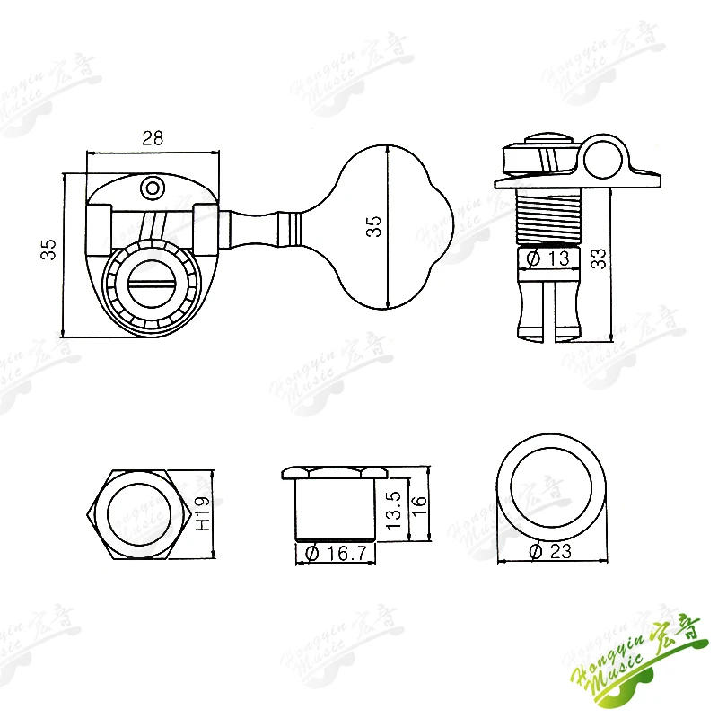 Description Picture 2 of item1pc Korean big bass string knob knob silver piano button string coiler tuning button string coiler accessories