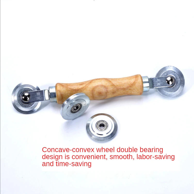 Description Picture 3 of item1 Piece of Wooden Handle Roller Tool Crimping Device for Installing Window Screen, Door, Screen, and Window Crimping Wheel