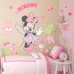 Cartoon Mickey Minnie Wall Stickers For Kids Room Bedroom Wall Decoration Movie Posters Door Sticker Gifts for kids