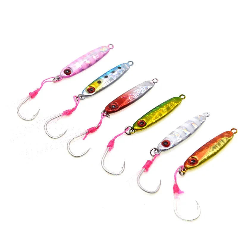 Description Picture 2 of itemSmall Jig Fishing Lure Shore Cast Mini Jigbait Mackerel Single Hook Artificial Lures Hard Bait 1 Piece Sale