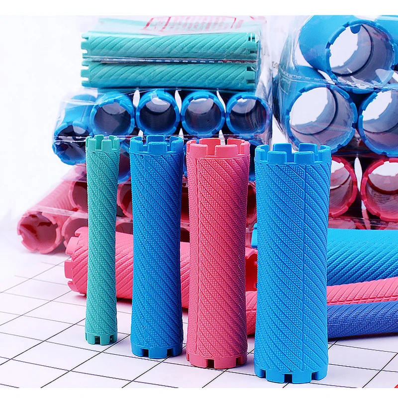 Description Picture 3 of item3 Packs/set 9mm Hair Perm Rods with Rubber Bands Kit Cold Permanent Bar Plastic Curlers Rollers Set Wave Fluffy Corn Hair 1507