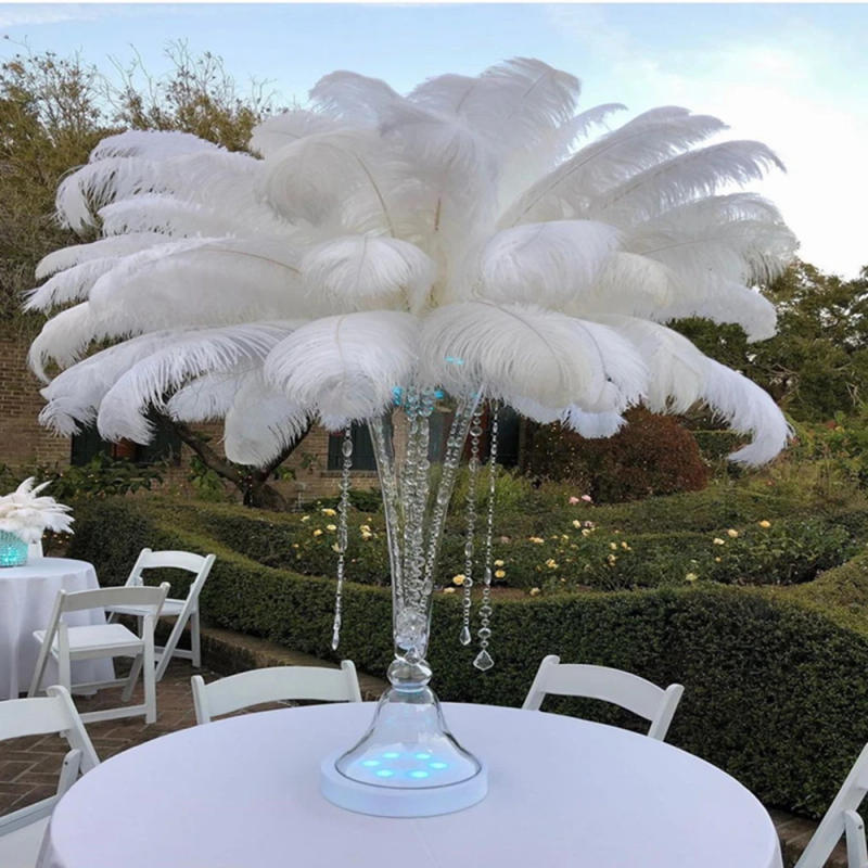 Description Picture 3 of itemWholesale White Ostrich Feather Natural Plume for Wedding Party centerpiece Handicraft Decoration Craft Feathers 25-30cm/10-12"