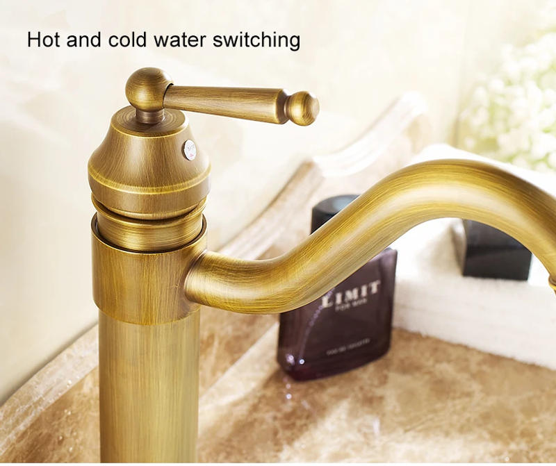 Description Picture 6 of itemBathroom Tall Basin Sink Faucet 360 degree Turn Sink Hot and Cold Bath Sink vessel faucets Water Mixer Crane EL5002