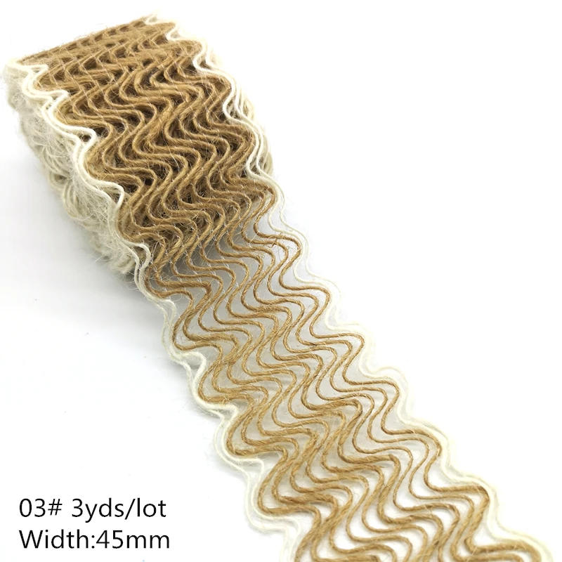 Description Picture 6 of item3 yards Natural Jute Burlap Hessian  Ribbon Twine Flower Pattern Wedding Party Supplies   DIY  Rope Craft