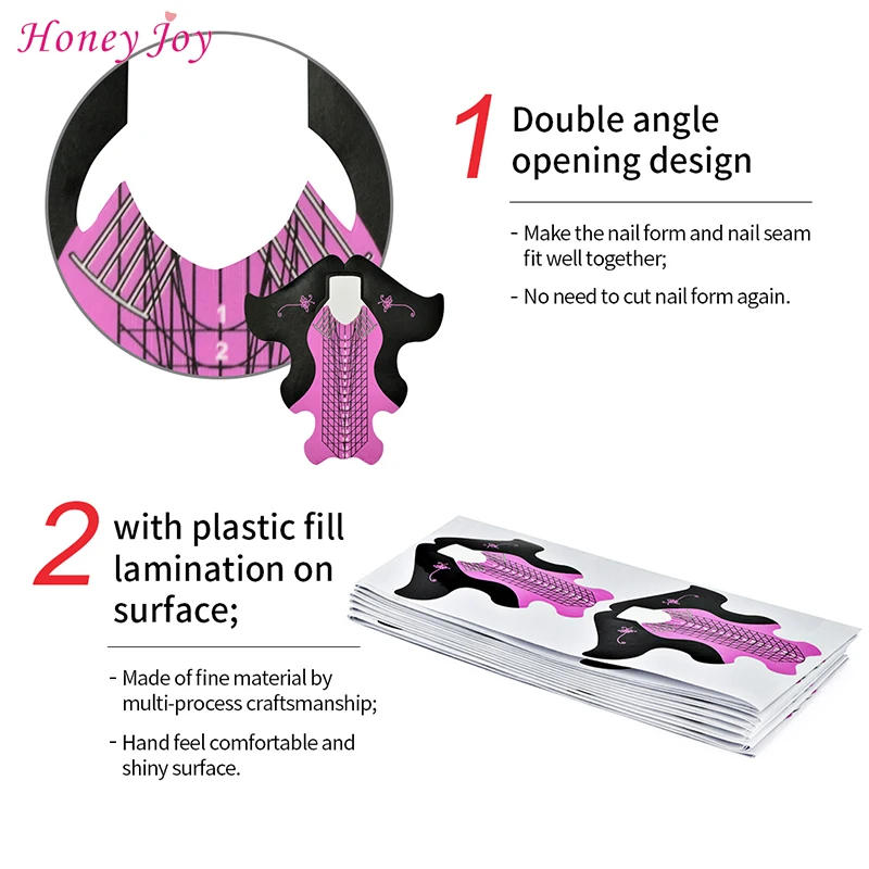 Description Picture 5 of item50pcs/100pcs Pro Square/Rhombus/Stiletto Longest Nail Form Acrylic Nails UV Gel Nail Extension Guide Form Self-Adhesive Sticker