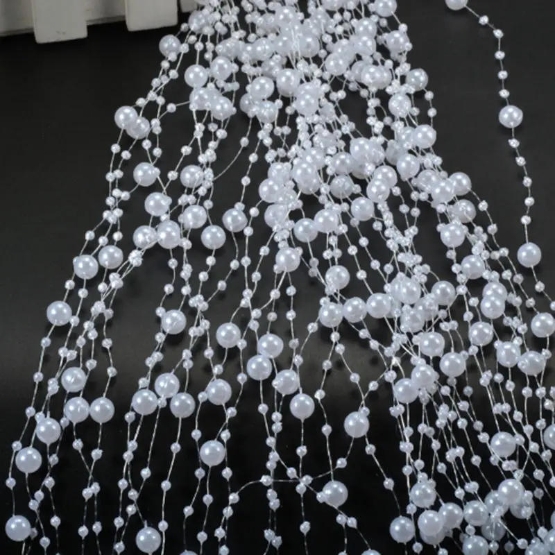 Description Picture 5 of itemNew 2pcs 1.3meters 3-8mm Fishing Line Artificial Pearls Flower Beads Chain Garland Flowers Wedding Party Decoration Diy