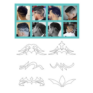 20x Hair Styling Tattoo Template Professional Hairdressing Trimmer Modeling Stencils for Salon Barber Hairstyle Tools