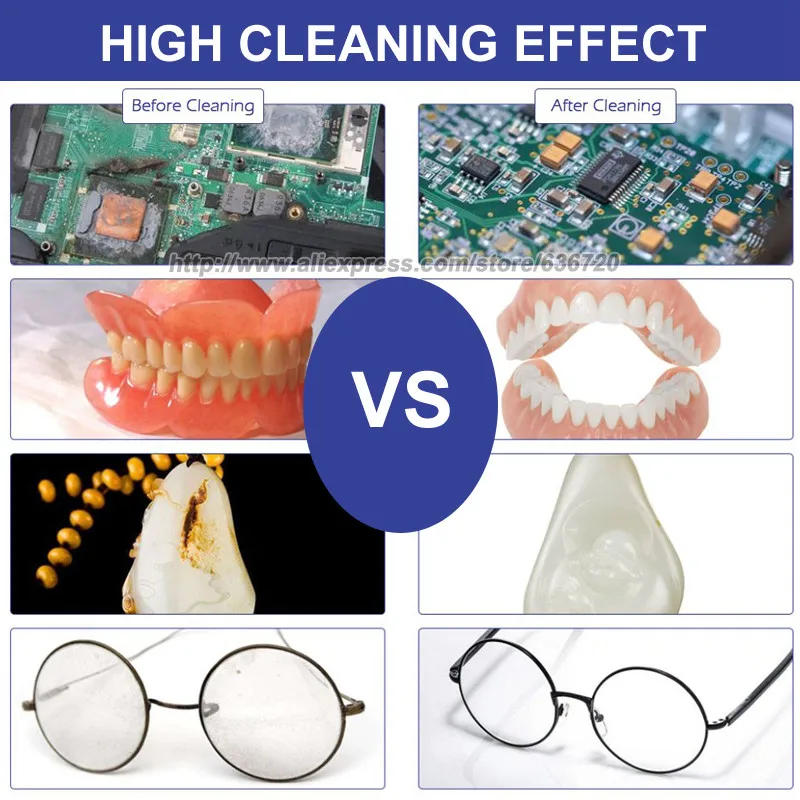 Description Picture 5 of itemPortable Ultrasonic Cleaner Watch EyeGlasses Dishes Fruit Vegetable Cleaning Machine Jewelry Teeth Denture  Immersible