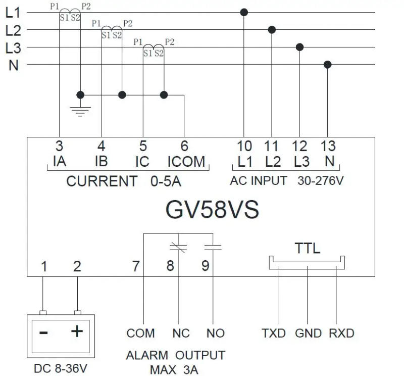 Description Picture 4 of itemMebay GV58VS Engine Digital Multi-functional Meter Current&Voltage Test For Three-phase Generator Parts And Accessories