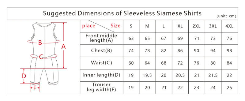 Description Picture 3 of itemSleeveless cycling suit for men, jumpsuit, jumpsuit for triathlon, summer cycling equipment sets