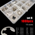 580/1000pcs M1.2 M1.5 M2 M3 M4 M5 M6 M8 M10 M12 M15 304 Stainless Steel Shaft External Retaining Ring E Clip Snap Circlip Washer