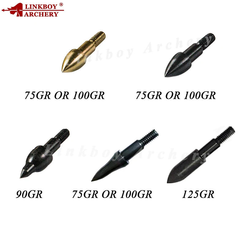 Description Picture 2 of itemLinkboy Archery 12pcs Arrows Target Points Tips 75-350gr 8-32 Broadhand Arrowhead Bow Hunting