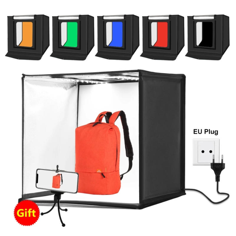 Description Picture 4 of itemPULUZ 60x60 Photo Studio Light Box Photography Studio Shooting Light Tent Box 6 Colors Backgrounds Tabletop LED Light Studio Box