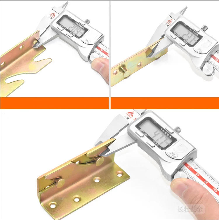 Description Picture 5 of item1 Set (4pcs) Bed Hinged Wood Board Connector Fixed Heavy Metal Cabinet Hinge for Bed Fixed Corner Hardware Furniture Accessories