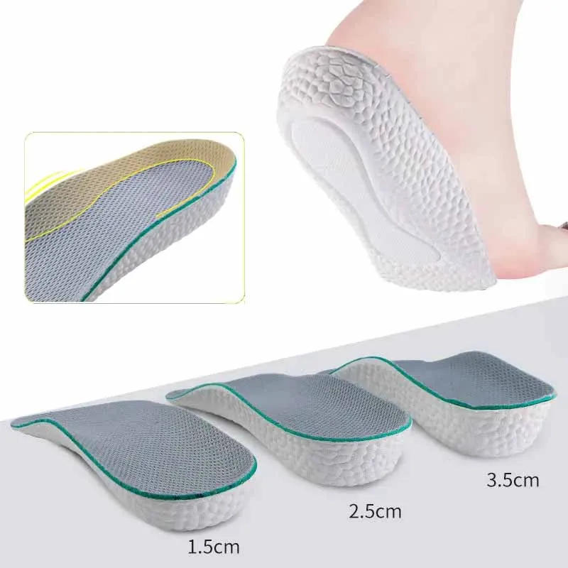 Description Picture 2 of item1 Pair Shoe Insoles Breathable Half Insole Heighten Heel Insert Sport Shoes Pad Cushion Unisex 1.5-3.5cm Height Increase Insoles