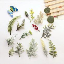 12Pcs Artificial plant flower leaves DIY wedding home Christmas garland fake flowers decoration wreath accessories scrapbooking