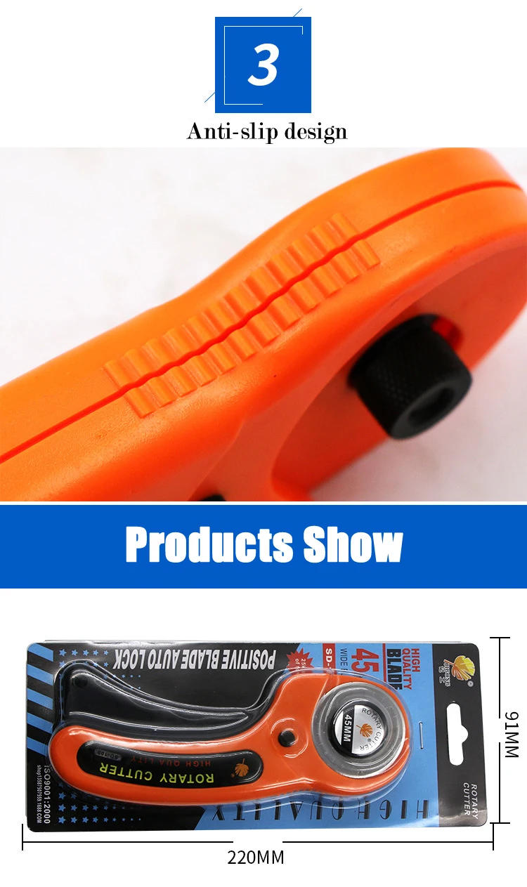 Description Picture 6 of item45mm Leather craft Rotary Cutter Leather Cutting Tool Leather Craft Fabric Circular Blade Knife DIY Patchwork Sewing Quilting