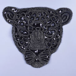 Leopard Owl Eagle Patch Patches For Clothing Black Gold Sequin Accessories Diy Stickers for Clothes Large Badge Scrapbooking