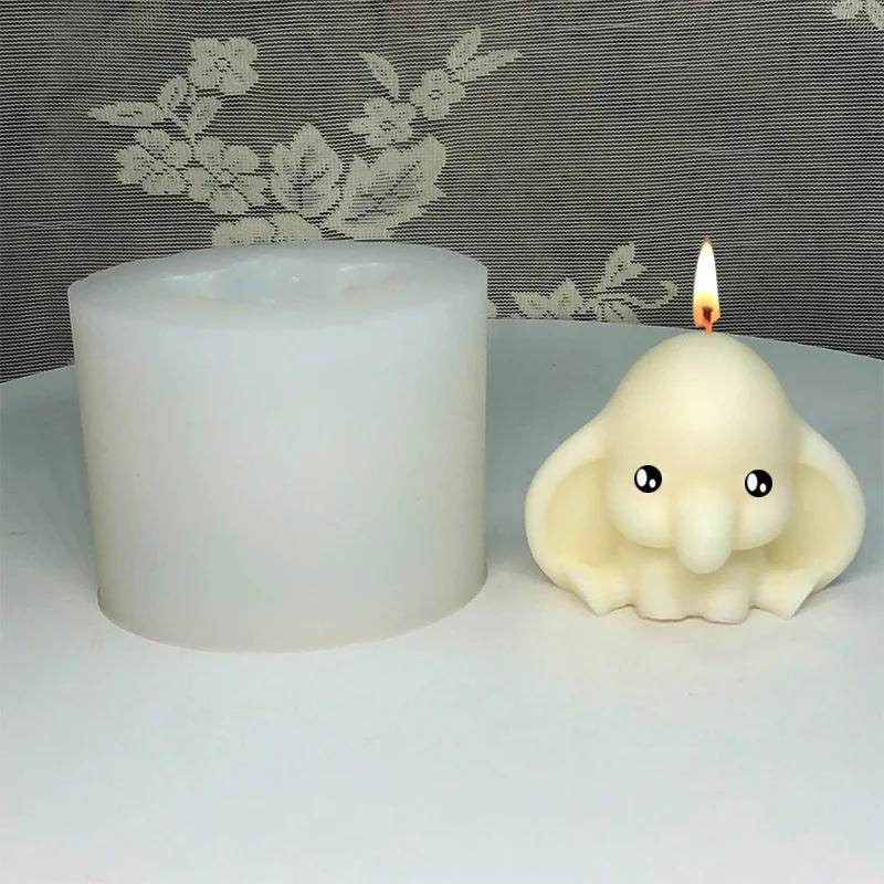 Description Picture 3 of itemBaby Elephant with Big Ears Silicone Candle Mold for DIY Handmade Aromatherapy Candle Plaster Ornaments Soap Mould Handicrafts