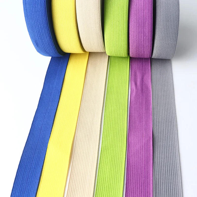 Description Picture 6 of item25Mm Color Elastic Band Thick Flat Braided Soft Rubber Spandex Webbing Sewing Lace Decorative Belt Clothing Accessories 1M