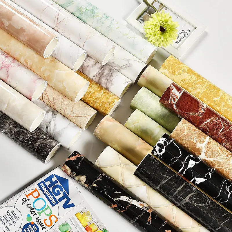 Description Picture 2 of itemPVC Self Adhesive Modern Waterproof  Marble Wallpapers DIY Contact Paper Wall Stickers Bathroom Kitchen Countertops Home Decors
